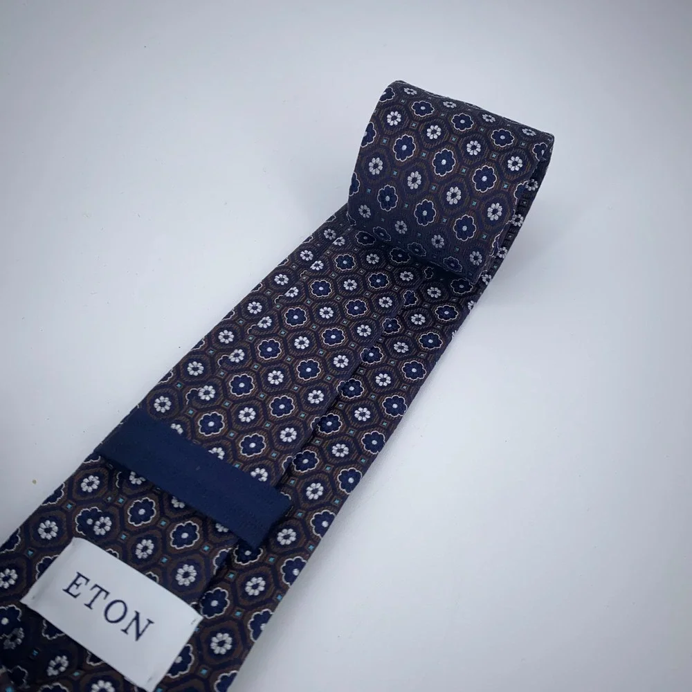 Eton Tie Mens One Size Multi Floral Silk Classic Fit Luxury Necktie England Made